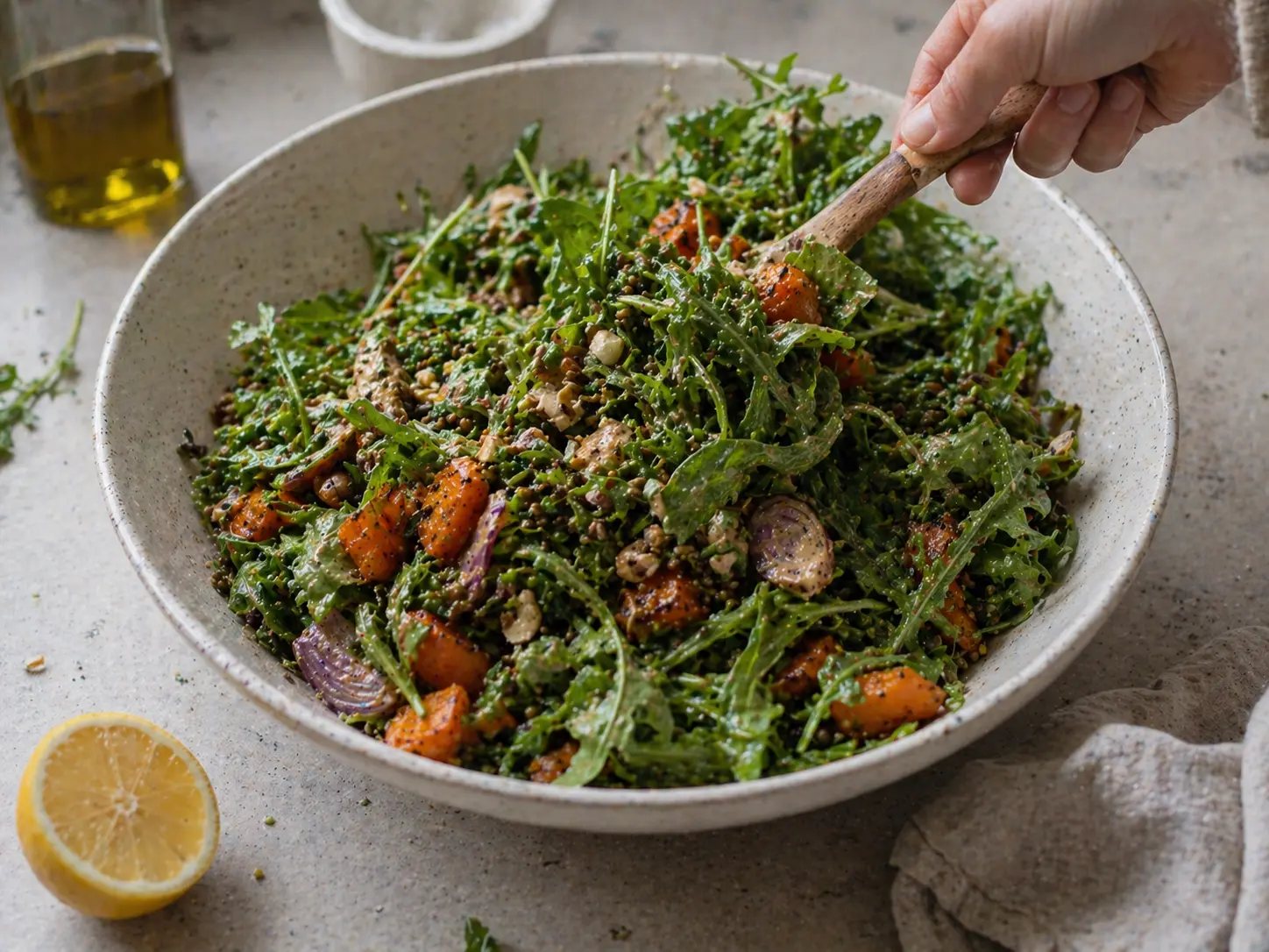 Une préparation en cuisine avec un beurre d’oléagineux Almana